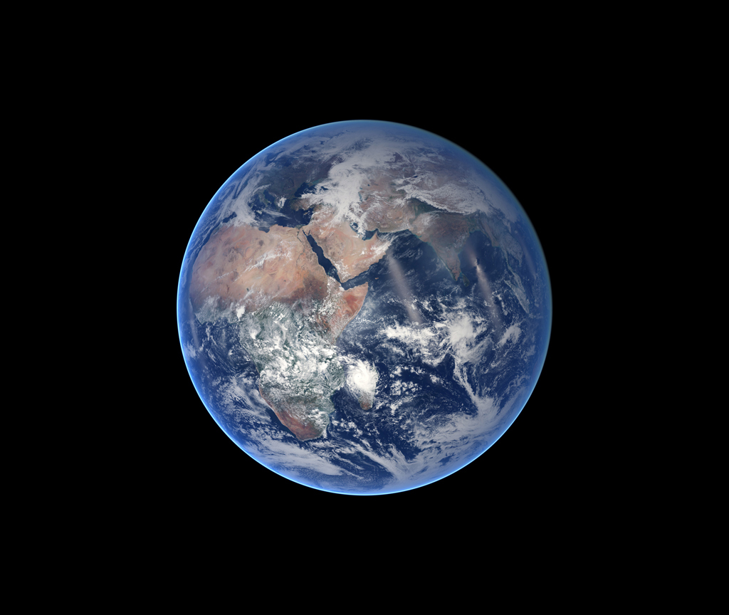 Blue Marble, Eastern Hemisphere (Credit: NASA Earth Observatory image by Robert Simmon)