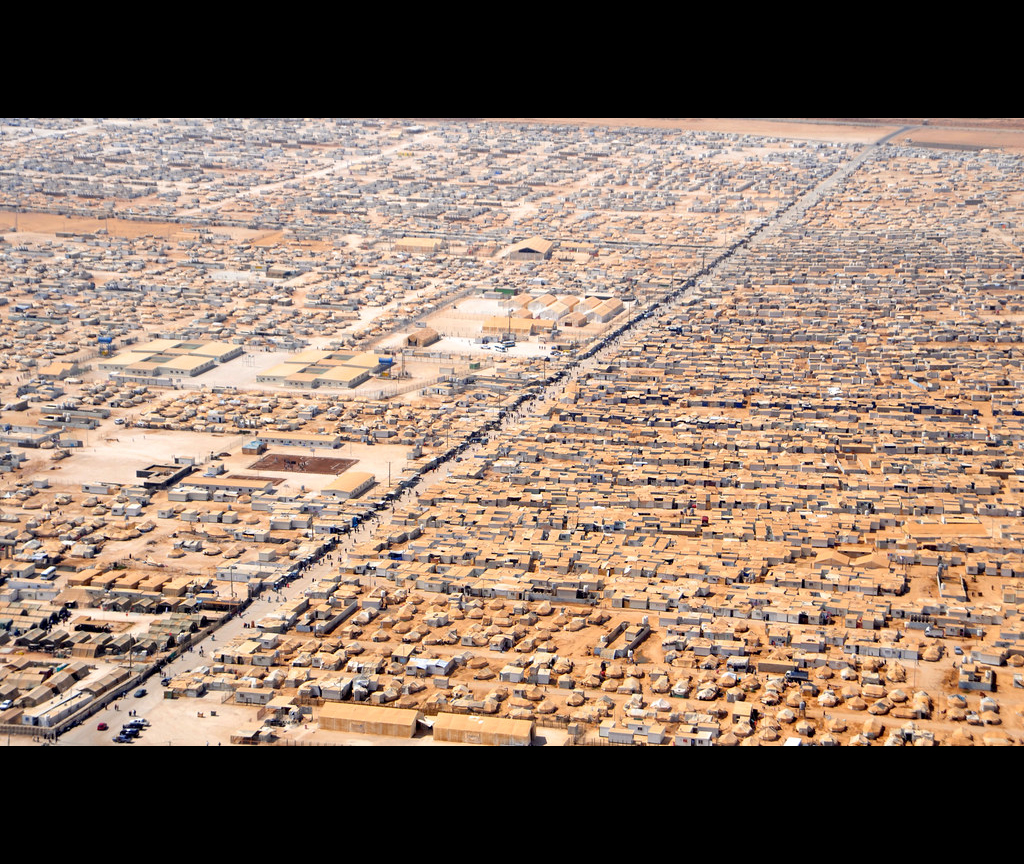An Aerial View of the Za'atri Refugee Camp for Syrian refugees as seen on July 18, 2013 (Credit: U.S. State Department)